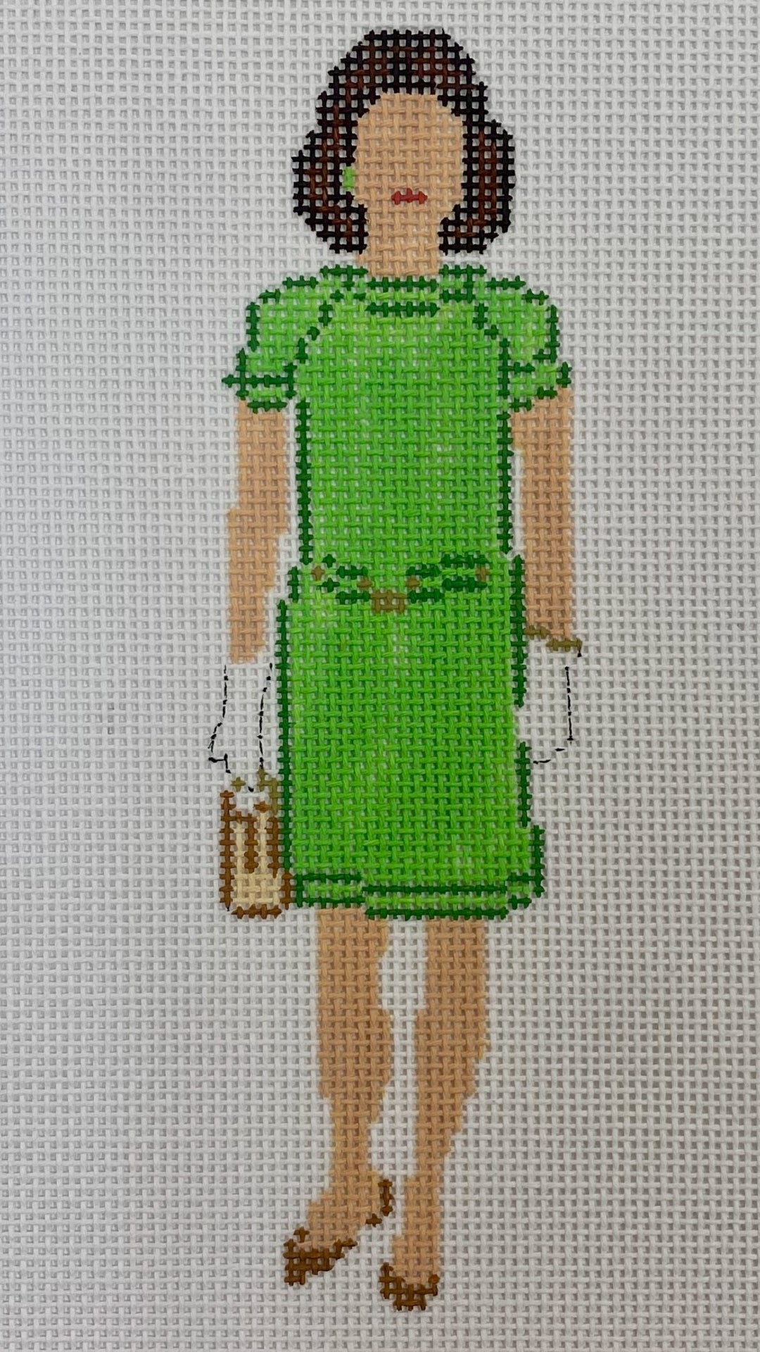 Jackie In Short Green Dress With Belt