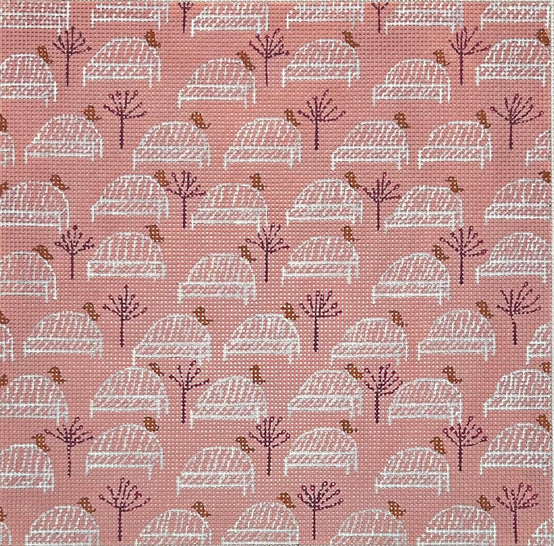 LC1101B WHITE BENCHES ON PINK BACKGROUND
