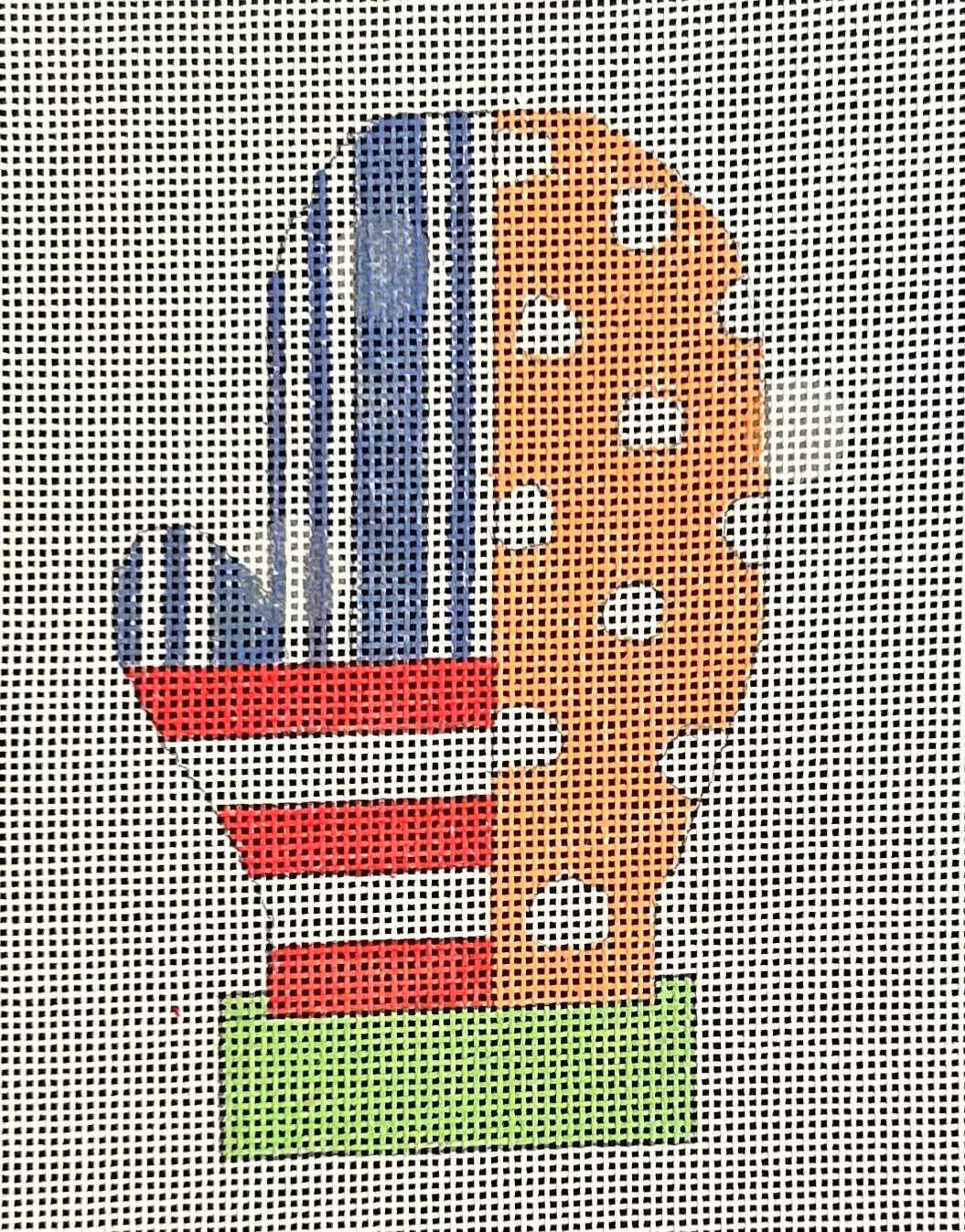 PM1776 MITTEN STRIPES w/ WHITE DOTS