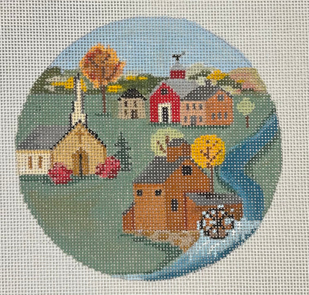JP376 AUTUMN FARM SCENE ROUND