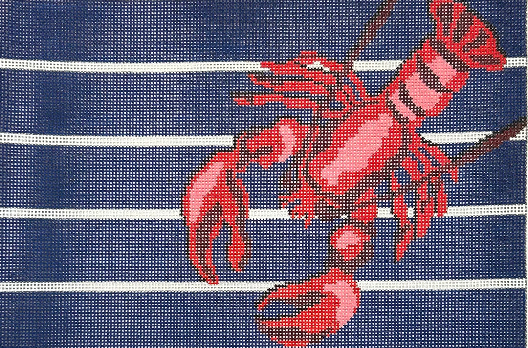 LOBSTER ON BLUE/WHITE STRIPES