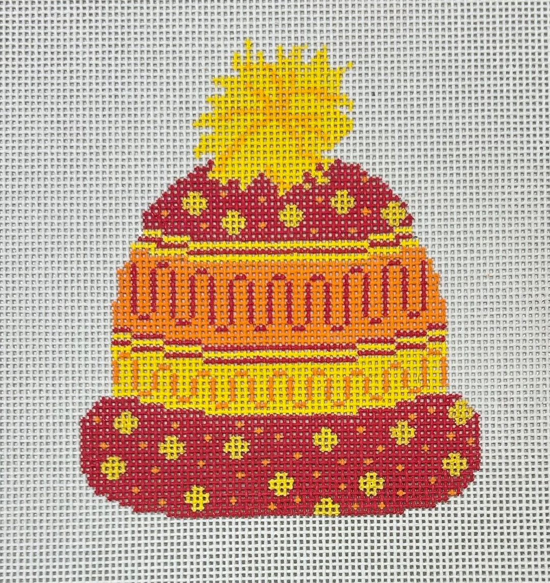 LMS-62K Red Yellow Orange Kids Snow Hat