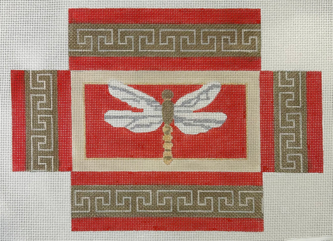 DRAGON FLY BRICK COVER - ORANGE W/ GREEK KEY