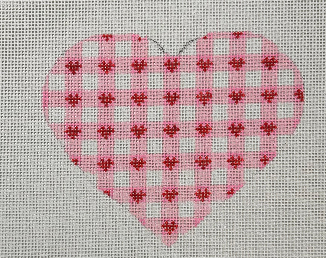 Checked Heart with Small Red Hearts