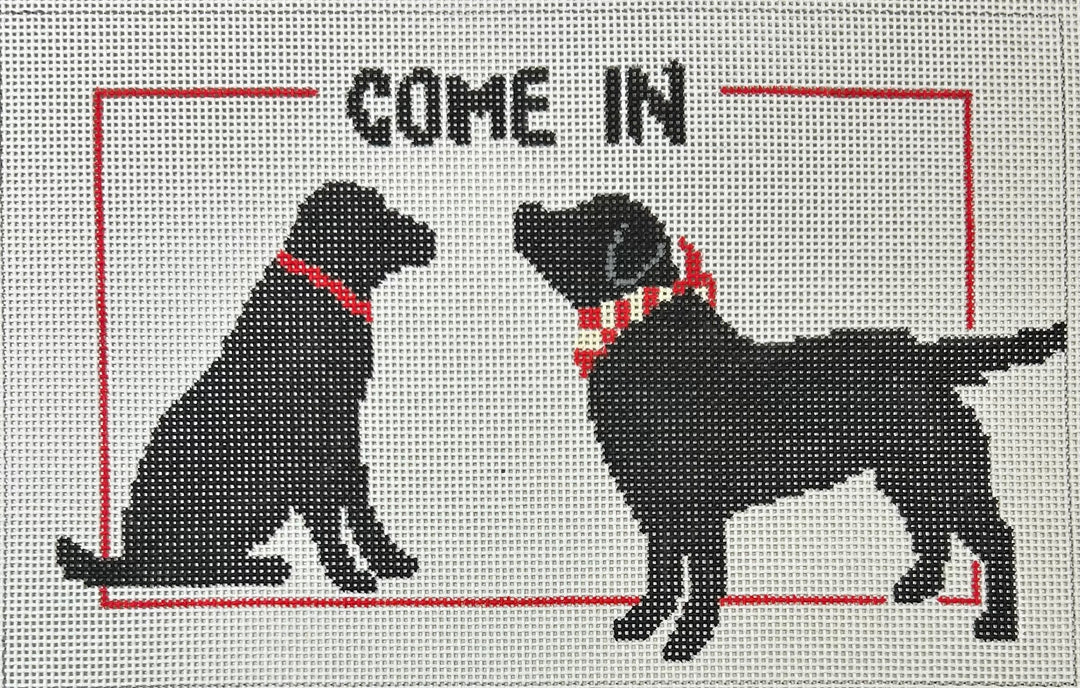 COME IN SIGN WITH BLACK LABS