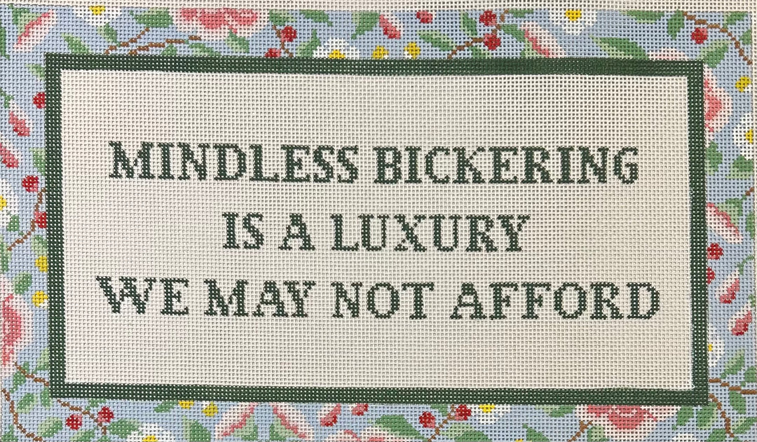 MINDLESS BICKERING IS A LUXURY