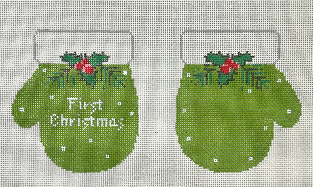 FIRST CHRISTMAS GREEN MITTENS