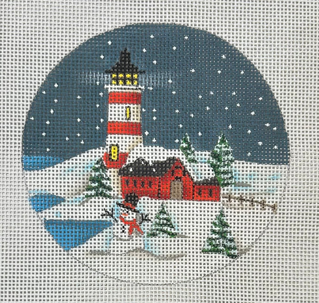 WINTER LIGHTHOUSE SCENE
