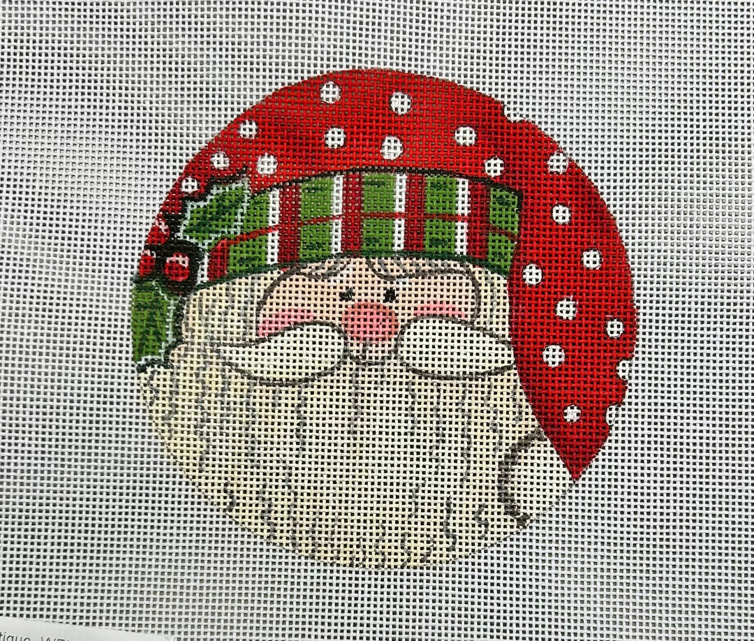 SANTA FACE WITH POLKA DOT HAT