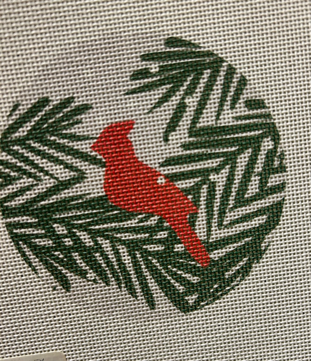 CARDINAL IN EVERGREEN