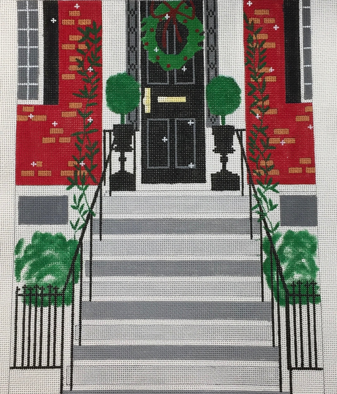 NL93 BEACON STREET DOORWAY AT CHRISTMAS
