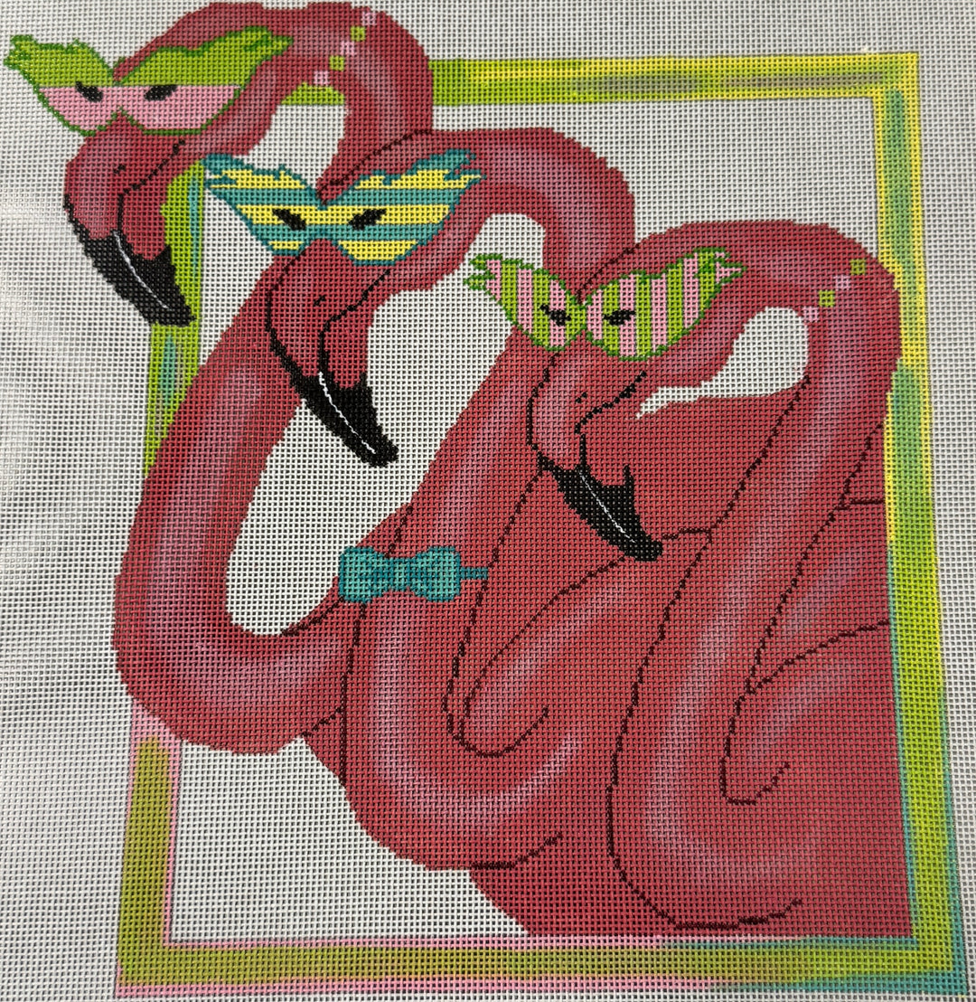 FLAMINGOS WITH GLASSES