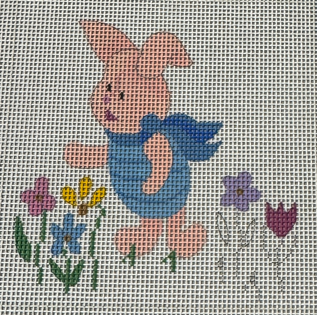 PIGLET WITH FLOWERS