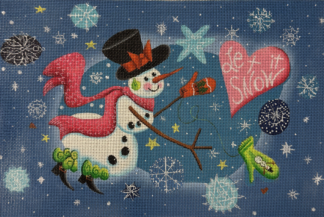 LET IT SNOW WITH SNOWMAN AND TOPHAT