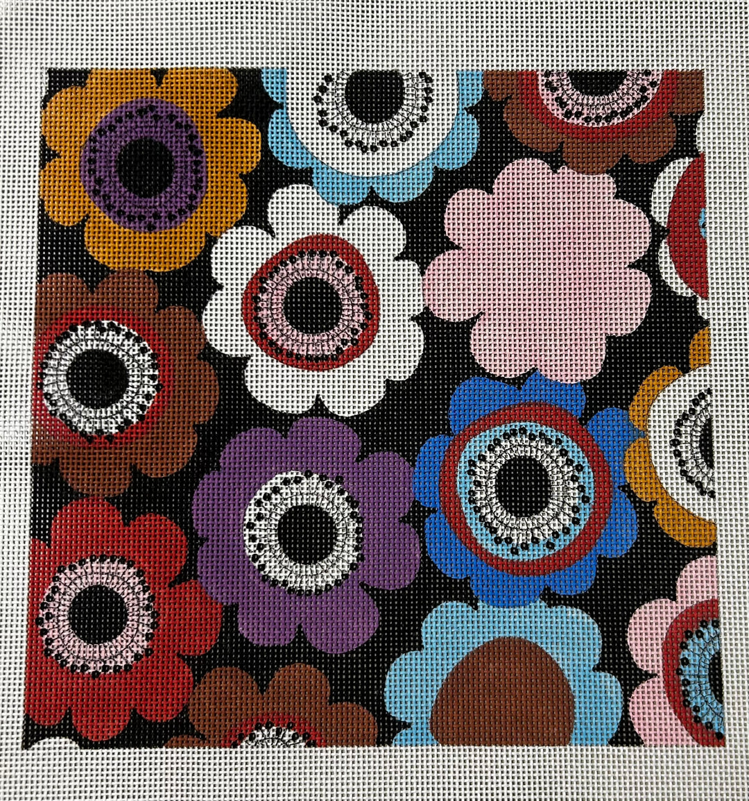 LARGE BOLD FLOWERS ON BLACK