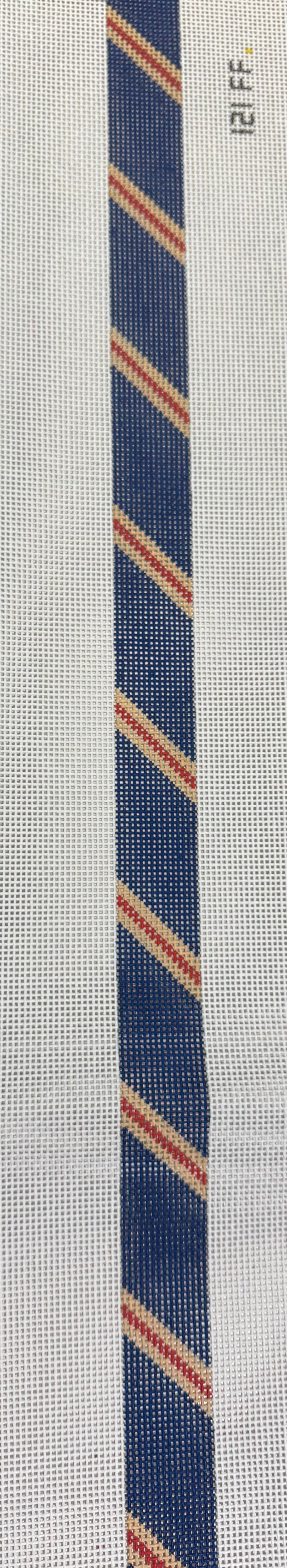 DIAGONAL STRIPE BELT - NAVY/CAMEL/RED