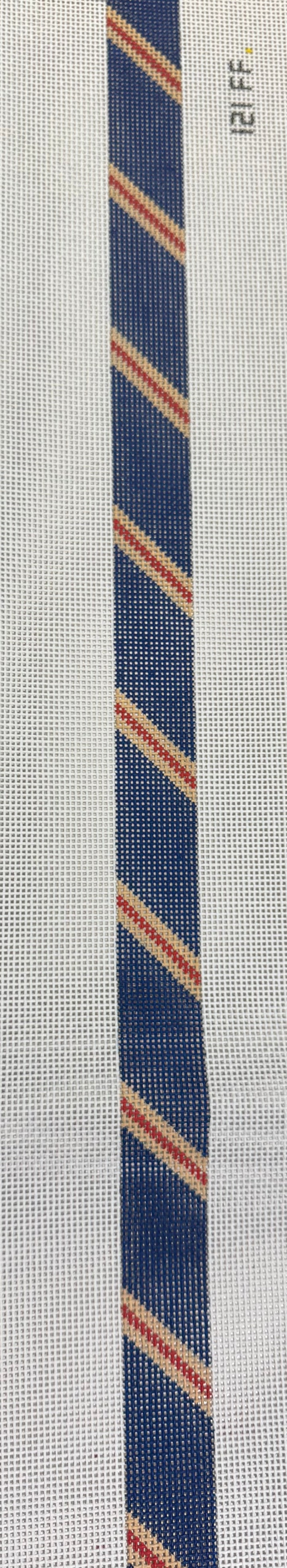 DIAGONAL STRIPE BELT - NAVY/CAMEL/RED