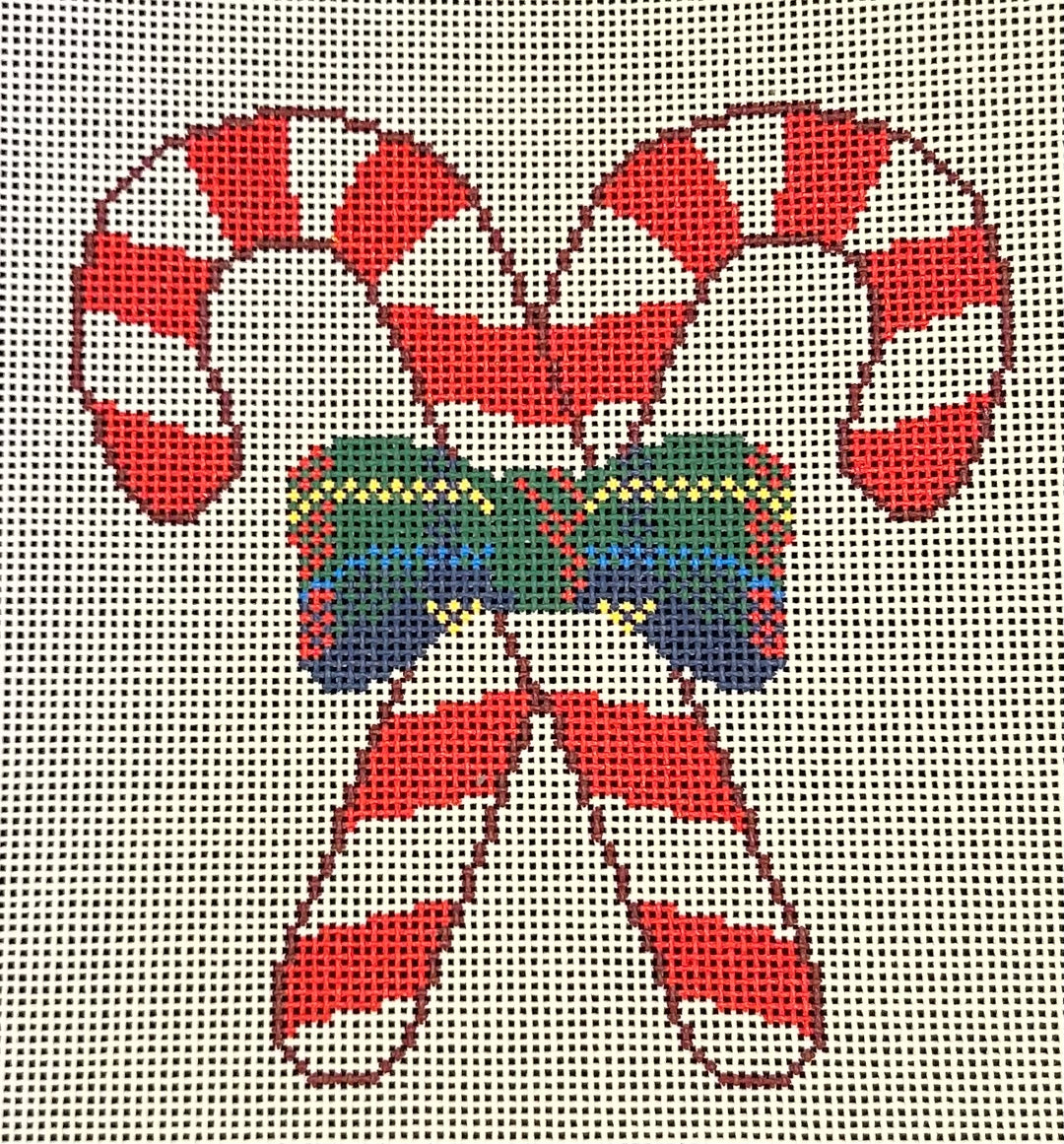 CANDY CANES WITH PLAID BOW
